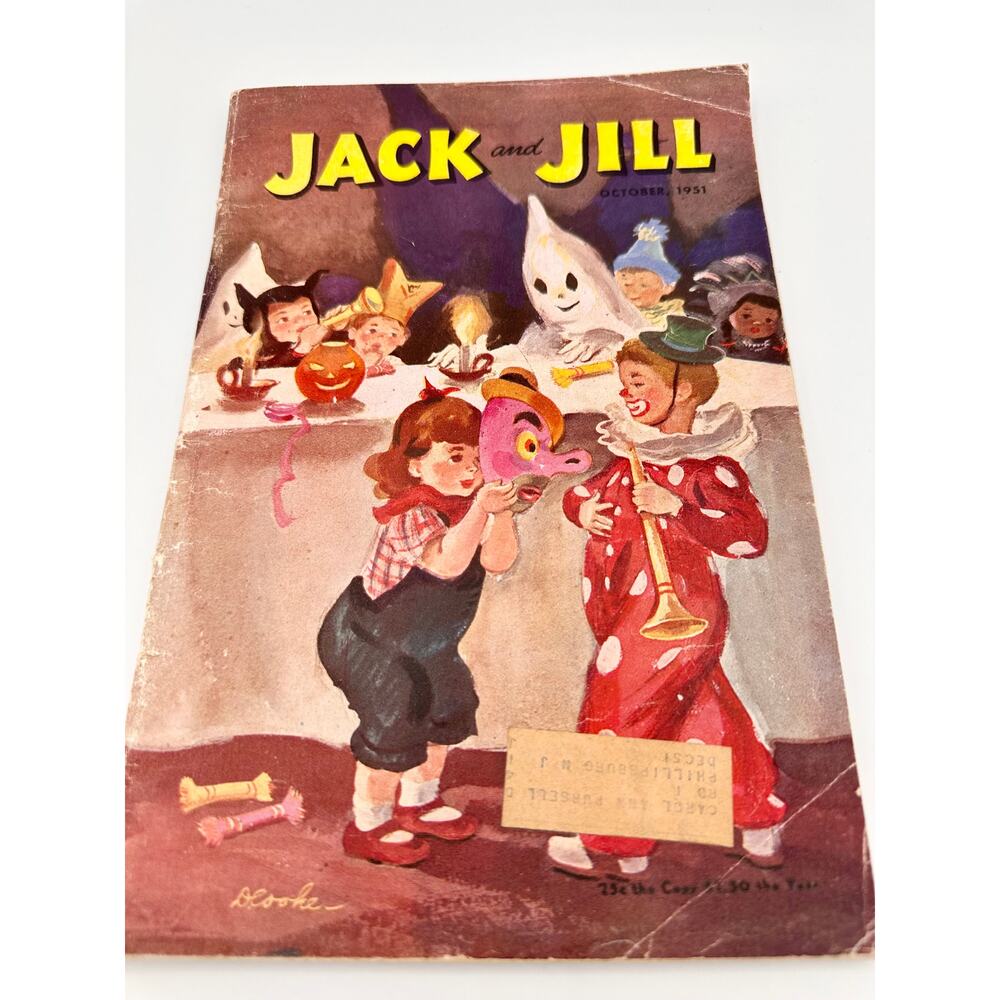 1951 Jack and Jill Childrens Magazine, Halloween Ediition, whole cover picture